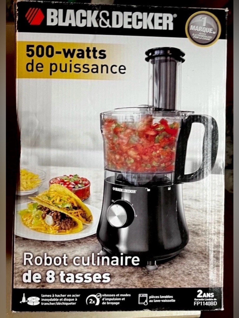 Black+Decker 8 Cup Food Processor FP1140BD 500W Chopper Slicer New